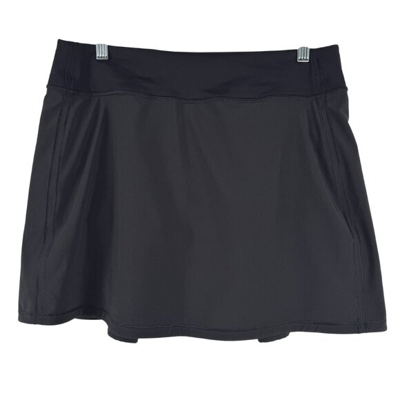 Lululemon Pace Rival Skirt Skort Size 8 Extra Long 17" Black Solid SS-2157 - Picture 3 of 11